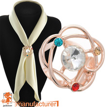 Free shipping simple Rhinestone Crystal Brooch wedding Silk Scarf Buckle Pin Gift Fashion Accessories Women Brooches 2024 - buy cheap