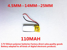 Size 451425 3.7V 110mah Lithium polymer Battery with Protection Board For Bluetooth MP3 MP4 MP5 GPS Digital Free Shipping 2024 - buy cheap