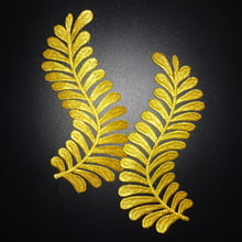 (20 pcs=10 pair) golden silver glue iron on stick Clothing applique lace patch leaves dance clothing accessories 2024 - buy cheap