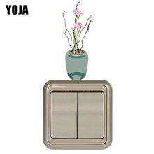 YOJA-interruptor adhesivo de PVC para decoración de pared de habitación, bonito interruptor de flores rosas en maceta, 8SS0566 2024 - compra barato