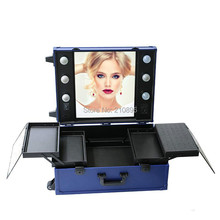 Free Shipping to Eurapean maleta de maquiagens profissional rolling makeup cases makeup trolley 2024 - buy cheap