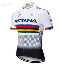 Team Pro Men UCI White ASTANA Cycling Jersey Ciclismo Ropa Bike Jersey Bicycle Clothing Short Sleeve Ciclismo Maillot Sportswear 2024 - buy cheap
