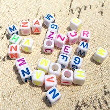 New Cube Mixed Neon Colors Acrylic Letter Beads 6*6MM 3000pcs/Lot DIY jewelry Findings Plastic English Character Alphabet Beads 2024 - buy cheap