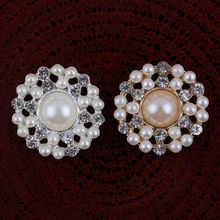 200pcs/lot 22MM 2 Colors Hot Sale Artifical Bling Rhinestone Pearl Button For DIY Kid headwear Crystal Button For Wedding Dress 2024 - buy cheap