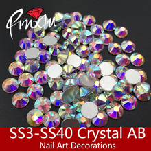 2017 Best продавцы смешивания SS3-SS40 (1.3 мм-8.7 мм) crystal AB Flatback Стекло Стразы (без исправлений) 3D использовать для Дизайн ногтей, Сумки 2024 - купить недорого
