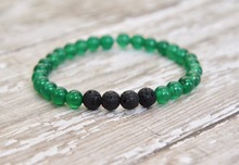 Pulseira natural de pedra, bracelete verde de aventurina, contas mala, joia mala, presentes para homens 2024 - compre barato