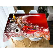 3d Red Tablecloth Christmas Santa Claus Fireworks Washable Cotton Cloth Thicken Rectangular and Round Wedding Table Cloth 2024 - buy cheap