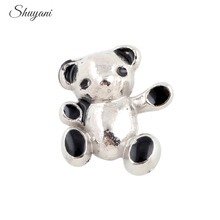 F449 Silver Plated Alloy Metal Toy Bear Floating Locket Charms 9* 8mm 20pcs/lot Fit Memory Living Locket 2024 - buy cheap