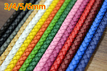 4mm Braid Genuine Round Leather Cord 18 color cowhide leather DIY Jewelry Necklace Bracelet Making String free shipping 5m 2024 - buy cheap
