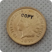 США 1871 индийская голова цент имитация монеты 2024 - купить недорого