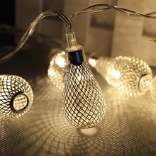 20 leds String Light  AA Battery Operated Christmas Garland Light Fairy Xmas Wedding Festival Home Decoration hollow pendant 2024 - buy cheap