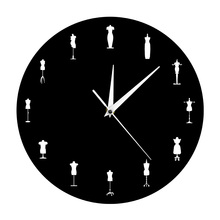  Fashion Store Sewing Room Tailor Dolls Iconic Wall Clock Modern Design Dummy Dress Mannequin Wall Watch Tailors Decor 2024 - buy cheap