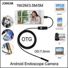 JCWHCAM 5m 3.5m 2m 1m USB Android Endoscope Camera 7mm len Snake Pipe inspection Camera Waterproof OTG Android USB Endoscopy 2024 - buy cheap