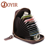 JOYIR Vintage Genuine Leather Cowhide Rfid Card Holder Women Men Wallet For Credit Card Business Card Holders 14 Card Position 2024 - buy cheap