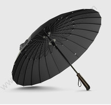 100 см Открытый вручную анти-гром 24 стекловолоконных ребра, твердый античный деревянный деловой зонт, коммерческий ручной ветрозащитный зонт 2024 - купить недорого