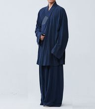 Унисекс, летняя хлопковая дзен буддистская одежда shaolin monk kung fu lohan/arhat, костюмы, цвет желтый/серый/синий 2024 - купить недорого