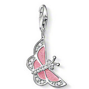 Pink Rhinestone Butterfly Diy Enamel Animal Charms Fit Bracelet & Neckalce Jewelry Making For Women SCH0045 2024 - buy cheap