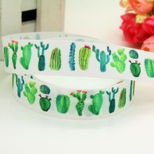 Cinta para sombreros, lazo para el pelo con estampado de cactus, grogrén, 7/8 pulgadas, decoración artesanal, OEM 22mm B1428, venta al por mayor, envío gratis 2024 - compra barato