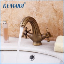 KEMAIDI Deck Mounted 8636 Classic Single Holder Double Handles Antique Brass Finish Bathroom Basin Sink Mixer Tap Faucet New 2024 - buy cheap