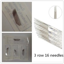 3 row 16 needle Permanent Makeup Eyebrow Tatoo Blade Microblading Needles For 3D Embroidery Manual Tattoo Pen Machine 2024 - buy cheap