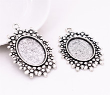 New Fashion 4pcs 18x25mm Inner Size Antique Silver Plated Flower Style Cabochon Base Cameo Setting Charms Pendant-A4-36 2024 - buy cheap