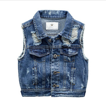 New 2018,Boy Denim Vest,Spring Autumn,Broken Hole Style,Kids Boy Waistcoat,Kids Boy Clothes,Baby Jeans Jacket,For 2-7T Outerwear 2024 - buy cheap