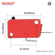 Microinterruptor de 2 pines, Interruptor táctil de 10 pines, 3-16A, 250VAC, 1NO 1NC, SV-16-1C25 sensible 2024 - compra barato