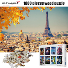 MOMEMO-rompecabezas de madera de la Torre Eiffel para niños y adultos, Puzzle de 1000 piezas con paisaje otoñal de Francia, juego de ensamblaje 2024 - compra barato