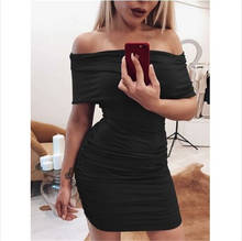 Sexy Women Summer Shoulder Mini Dress Bandage High Waist Evening Party Sexy Package Hip Dress Mini Dress For Ladies 2024 - buy cheap
