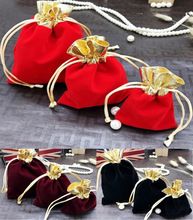 50pcs Quality Black Velvet Jewelry Bags 7x9 9x12 12x16cm Gold Mouth Jewelry Gift Bags Drawstring Wedding Christmas Jewelry Bags 2024 - buy cheap
