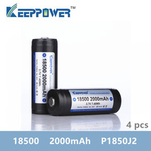 4 pcs Original KeepPower P1850J2 18500 2000mAh Li-ion Rechargeable Battery with Protection 3.7V drop shipping 2024 - buy cheap