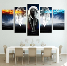 HD Printed Poster Wall Art Modern Pictures 5 Piece Home Decor Angeles Girls Anime Demons With Wings Canvas Painting Frame 2024 - buy cheap