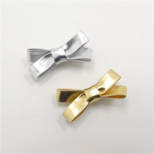 20pcs/lot Princess Gold Silver Bow Knot Hairpins Metallic Christmas Party Barrettes PU Leather Fabric Hair Clips Girls Gifts 2024 - buy cheap
