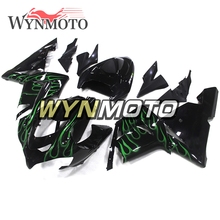 Black Green Flame Complete ABS Injection Fairings For Kawasaki ZX-10R ZX10R 2004 2005 Motorbike Fairing Kits Cowlings 2024 - buy cheap