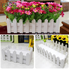 White Wood Fence Pastoral Flowerpot Vertical Garden Pots Planters Supplies For Artificial Flower Home Garden Wedding Decoration 2024 - buy cheap