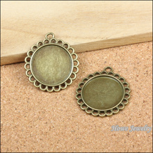 40pcs vintage antique bronze round  Cameo/Cabochon  frame pendant  charm  diy jewelry Findings 30*27mm  fit(20mm) 2024 - buy cheap