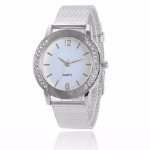 Best Sale 2018 Fashion Womens Crystal Silver Stainless Steel Analog Quartz Wrist Watch Wrist Watches lady watch Relogio Feminino 2024 - buy cheap