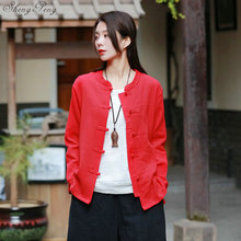 Blusa chinesa tradicional feminina, camisa cheongsam top kimono cardigan linho tradicional chinês q766 2024 - compre barato