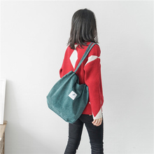 Модная женская наплечная сумка, Холщовая Сумка в Корейском стиле, дизайнерская Брендовая женская сумка, Повседневная вместительная Вельветовая сумка на плечо 2024 - купить недорого