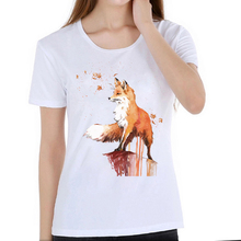 Harajuku 2019 Fox Animal Print T-Shirt Women Tops Camiseta Feminina graphic Tee Shirt Femme T Shirt Female White Tshirt casual 2024 - buy cheap