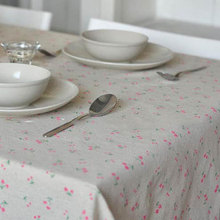 1Pc Daisy Flower Pattern Tablecloth Linen and Cotton Lace Edge Rectangular Table Cloth Home Hotel Textile Kitchen Decor 2024 - buy cheap