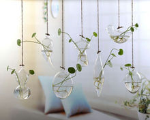 Mini Hanging Glass Flowers Plant Shaped Vase Bottle Terrarium Container Hanging Home Garden Decorations 2024 - buy cheap