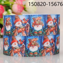 free shipping 50 yards 7/8 " 22 mm cute Christmas snowman pattern print grosgrain tape ribbons DIY handmade 2024 - buy cheap