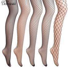 BOHOWAII Women Sexy Grid Collant Femme High Waist Tights Fishnet Stockings Thigh High Stockings Pantyhose 2024 - buy cheap