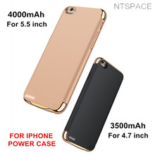 NTSPACE Ultra Thin Battery Charger Cases For iPhone 6 6S 7 8 Plus Back Clip Battery Case External Power Bank Charging Cover Case 2024 - buy cheap