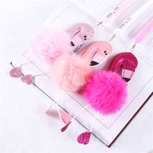 Cute Beautiful Plush Flamingo gel pen Kawaii stationery pens material office school supplies Writing tool 2024 - buy cheap