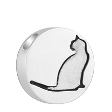 007 Pet Remembrance Urn Jewelry Lovely Cat Inlay Slider Round Stainless Steel Cremation Urn Pendant Necklace For Ashes Memorial 2024 - buy cheap