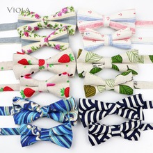 Parent-child Wave Leaf Cartoon Printed Linen Bowtie Sets Men Kids Family Butterfly Stylish Gift Party Dinner Bow Tie Accessories 2024 - buy cheap
