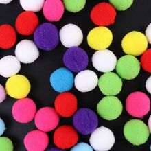 Mini pompom macio e fofo 25mm, bolas de pompoms artesanais, brinquedos diy para costura, artesanato, cores misturadas 100 peças 2024 - compre barato