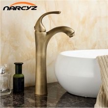 antique bathroom faucets 12.8 Inch Height Basin Faucet Antique Brass Mixer Tap Design Crane 8014 2024 - buy cheap